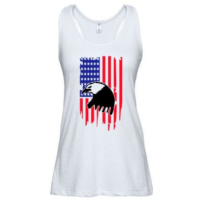 America Flag Patriotic Eagle Ladies Essential Flowy Tank