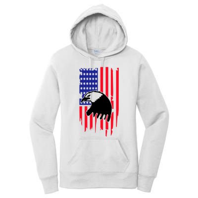 America Flag Patriotic Eagle Women's Pullover Hoodie