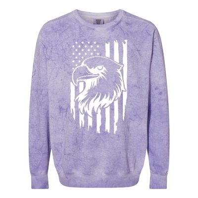 America Flag Patriotic Eagle Colorblast Crewneck Sweatshirt