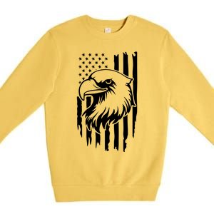 America Flag Patriotic Eagle Premium Crewneck Sweatshirt