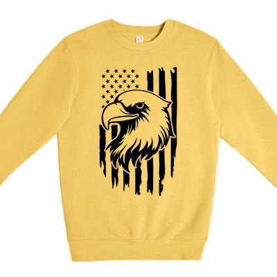 America Flag Patriotic Eagle Premium Crewneck Sweatshirt