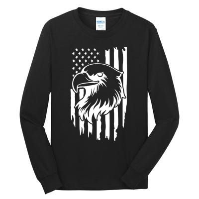 America Flag Patriotic Eagle Tall Long Sleeve T-Shirt