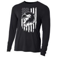 America Flag Patriotic Eagle Cooling Performance Long Sleeve Crew