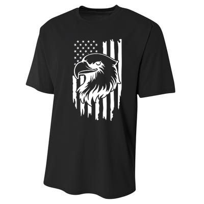 America Flag Patriotic Eagle Performance Sprint T-Shirt