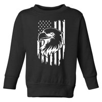 America Flag Patriotic Eagle Toddler Sweatshirt