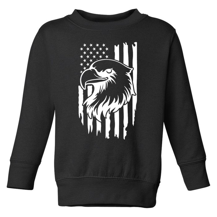 America Flag Patriotic Eagle Toddler Sweatshirt