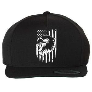 America Flag Patriotic Eagle Wool Snapback Cap