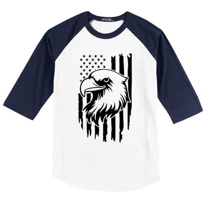 America Flag Patriotic Eagle Baseball Sleeve Shirt