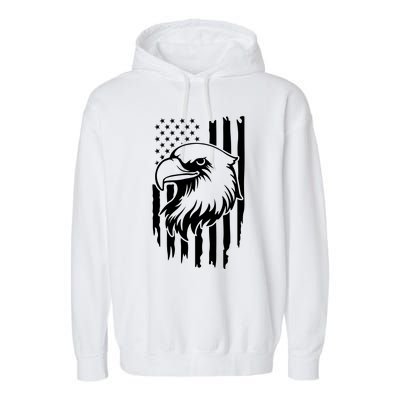 America Flag Patriotic Eagle Garment-Dyed Fleece Hoodie