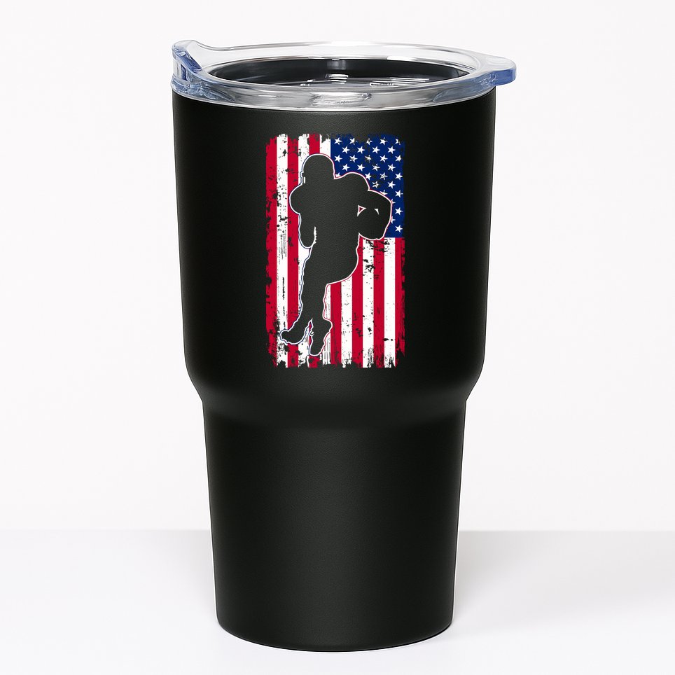 American Football Player Distressed USA Flag Tumbler