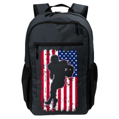 American Football Player Distressed USA Flag Daily Commute Backpack