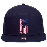 American Football Player Distressed USA Flag 7 Panel Mesh Trucker Snapback Hat