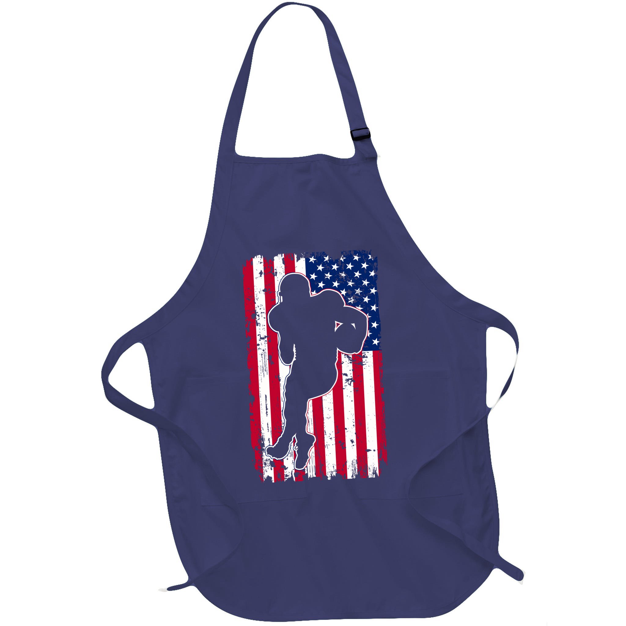 American Football Player Distressed USA Flag Apron