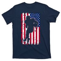 American Football Player Distressed USA Flag T-Shirt