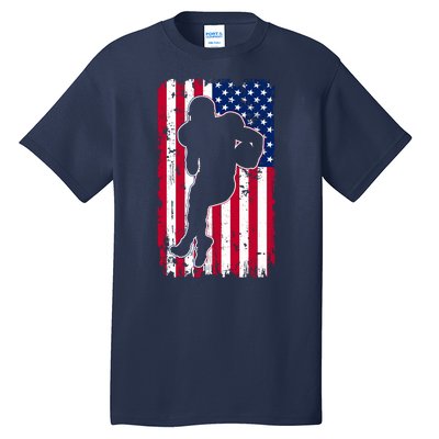 American Football Player Distressed USA Flag Tall T-Shirt