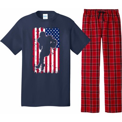 American Football Player Distressed USA Flag Pajama Set