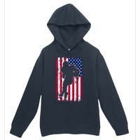 American Football Player Distressed USA Flag Urban Pullover Hoodie