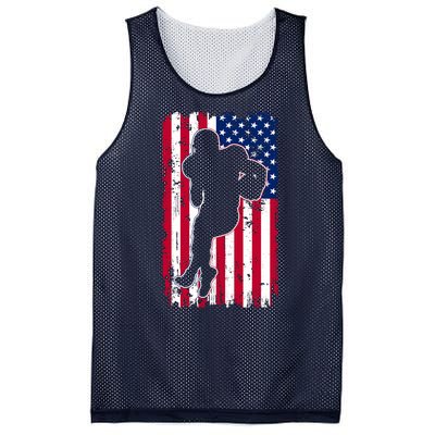 American Football Player Distressed USA Flag Mesh Reversible Basketball Jersey Tank