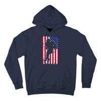 American Football Player Distressed USA Flag Tall Hoodie