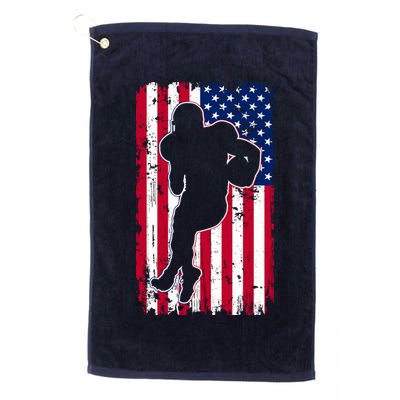 American Football Player Distressed USA Flag Golf Towel