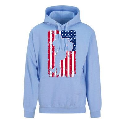 American Football Player Distressed USA Flag Unisex Surf Hoodie