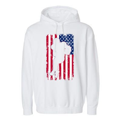 American Football Player Distressed USA Flag Garment-Dyed Fleece Hoodie