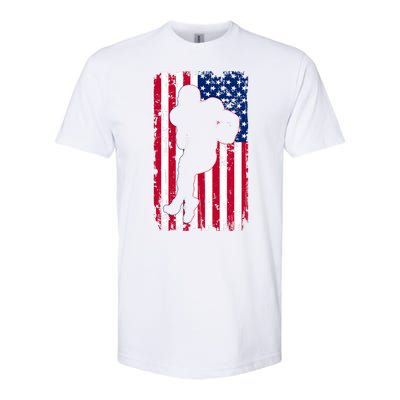 American Football Player Distressed USA Flag Softstyle® CVC T-Shirt