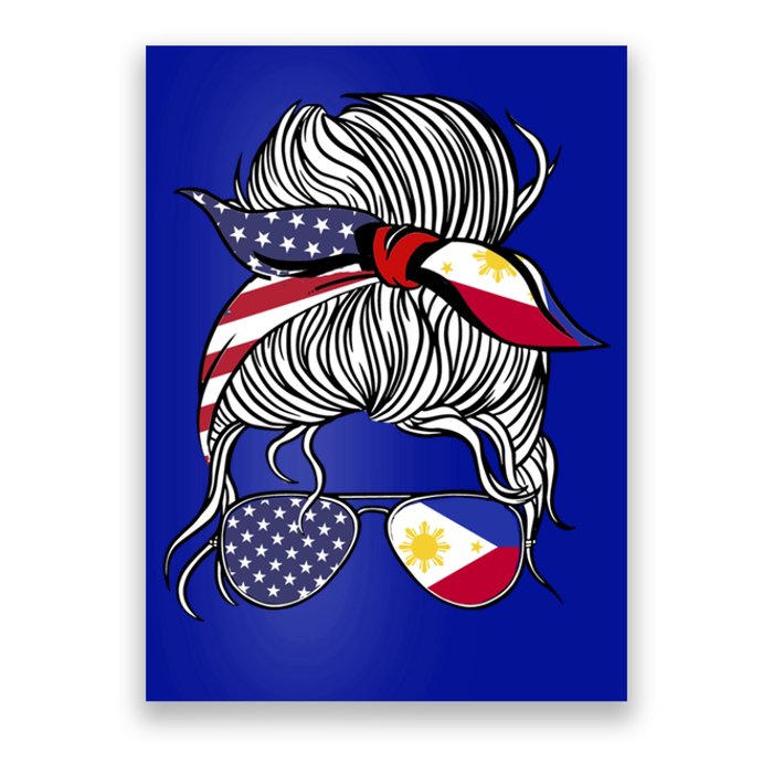 American Filipina Patriot Flag Philippines Grown Gift Poster