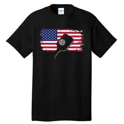 American Flag Pickleball Tall T-Shirt