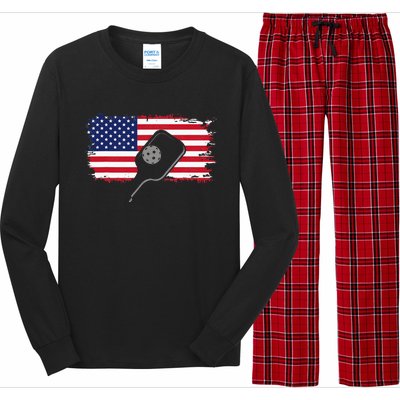 American Flag Pickleball Long Sleeve Pajama Set