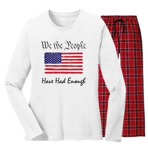 American Flag Patriotic 1776 We The People Have Had Enough Women's Long Sleeve Flannel Pajama Set 