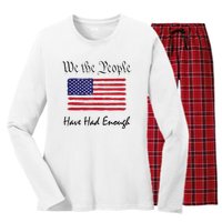 American Flag Patriotic 1776 We The People Have Had Enough Women's Long Sleeve Flannel Pajama Set 