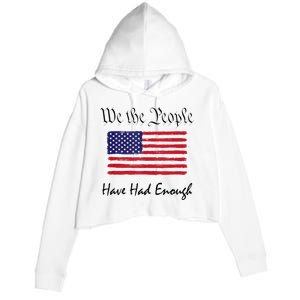 American Flag Patriotic 1776 We The People Have Had Enough Crop Fleece Hoodie