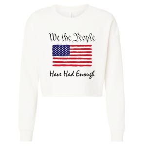 American Flag Patriotic 1776 We The People Have Had Enough Cropped Pullover Crew