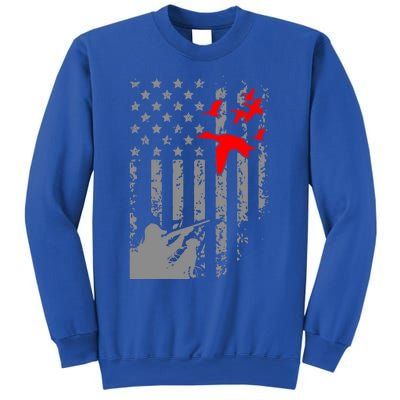 American Flag Patriotic Duck Hunting Waterfowl With Dog Gift Sweatshirt