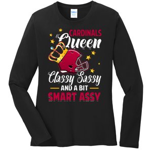 Arizona Football Queen Classy Sassy And A Bit Smart Assy Ladies Long Sleeve Shirt