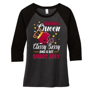 Arizona Football Queen Classy Sassy And A Bit Smart Assy Women's Tri-Blend 3/4-Sleeve Raglan Shirt