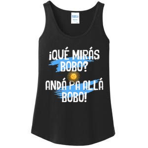 Argentina Flag Qué Mirás Bobo Andá Pa Allá Bobo Ladies Essential Tank