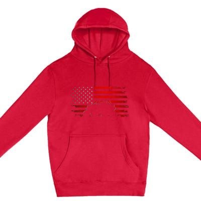 American Flag Quad Atv Premium Pullover Hoodie