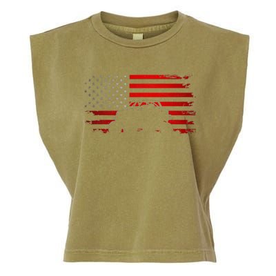 American Flag Quad Atv Garment-Dyed Women's Muscle Tee