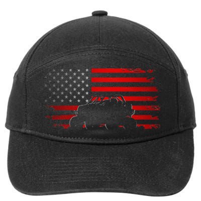 American Flag Quad ATV Apparel Off Road ATV 7-Panel Snapback Hat