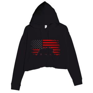 American Flag Quad ATV Apparel Off Road ATV Crop Fleece Hoodie