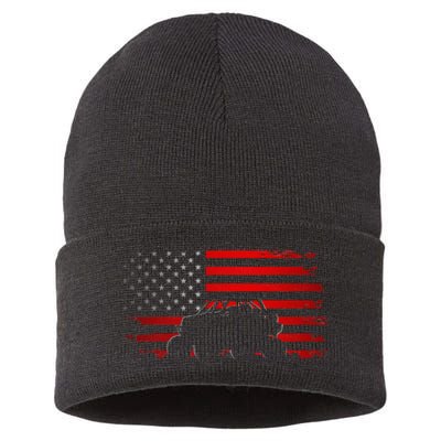 American Flag Quad ATV Apparel Off Road ATV Sustainable Knit Beanie