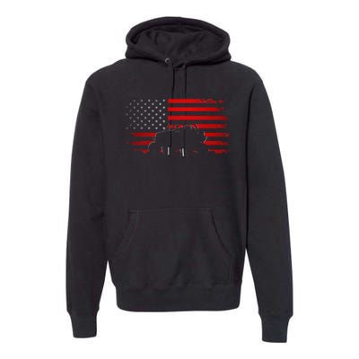 American Flag Quad ATV Off Road ATV  Premium Hoodie