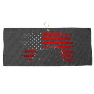 American Flag Quad ATV Off Road ATV  Large Microfiber Waffle Golf Towel