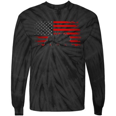 American Flag Quad ATV Off Road ATV  Tie-Dye Long Sleeve Shirt