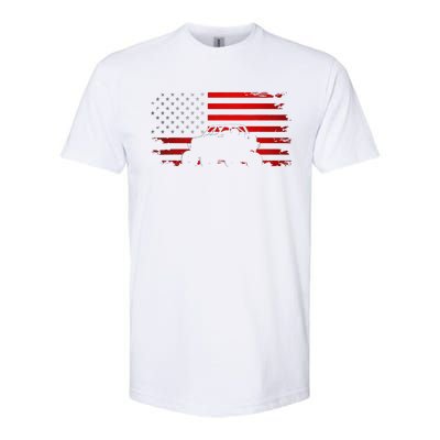 American Flag Quad ATV Off Road ATV  Softstyle® CVC T-Shirt