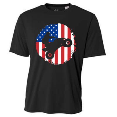 American Flag Quad Bike ATV Four Wheelers Quad Bikers Cooling Performance Crew T-Shirt