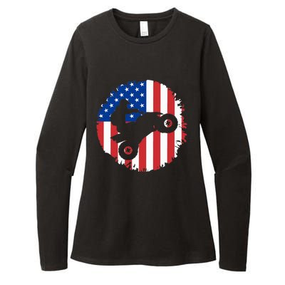 American Flag Quad Bike ATV Four Wheelers Quad Bikers Womens CVC Long Sleeve Shirt