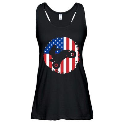 American Flag Quad Bike ATV Four Wheelers Quad Bikers Ladies Essential Flowy Tank